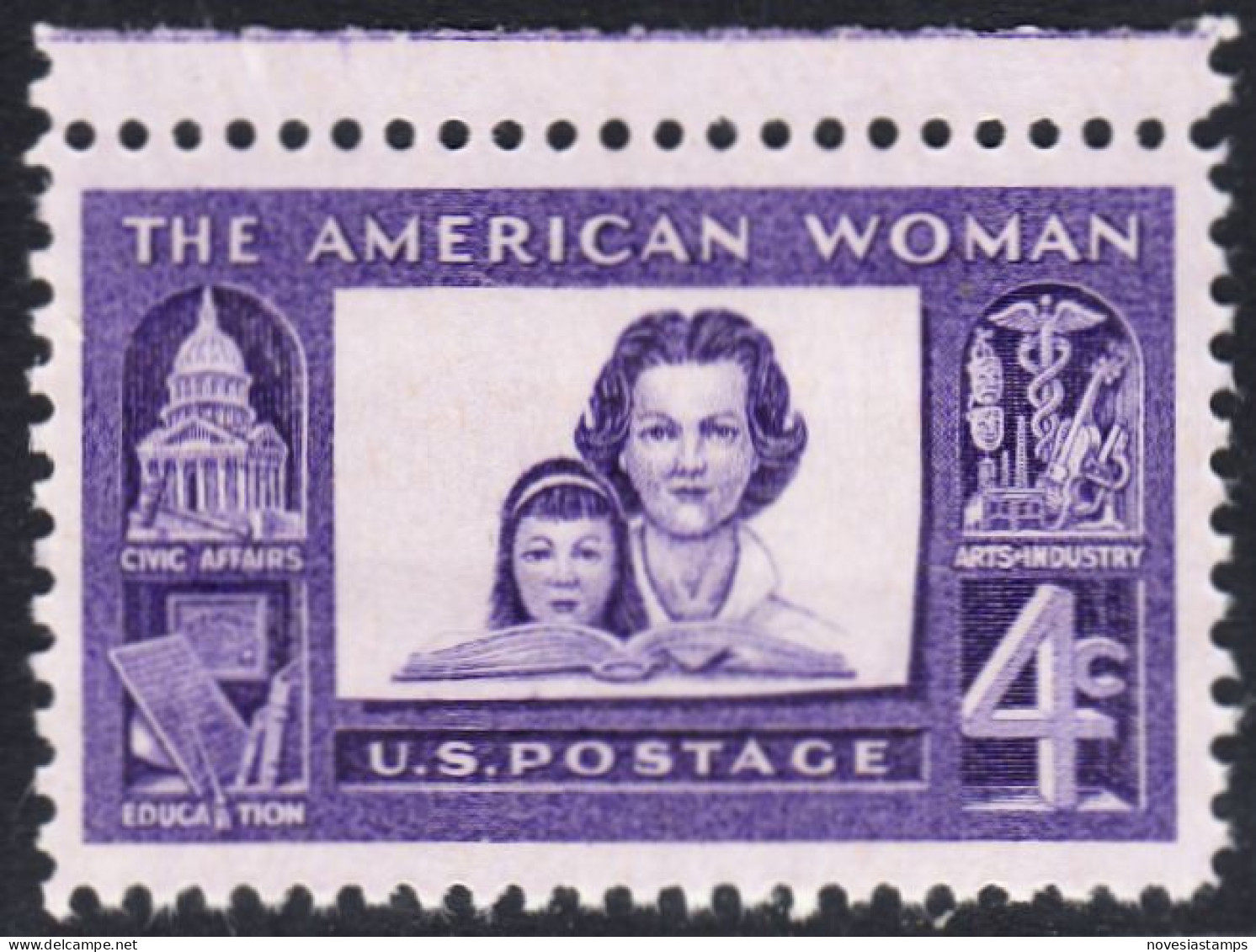 !a! USA Sc# 1152 MNH SINGLE W/ Top Margin - American Women - Neufs