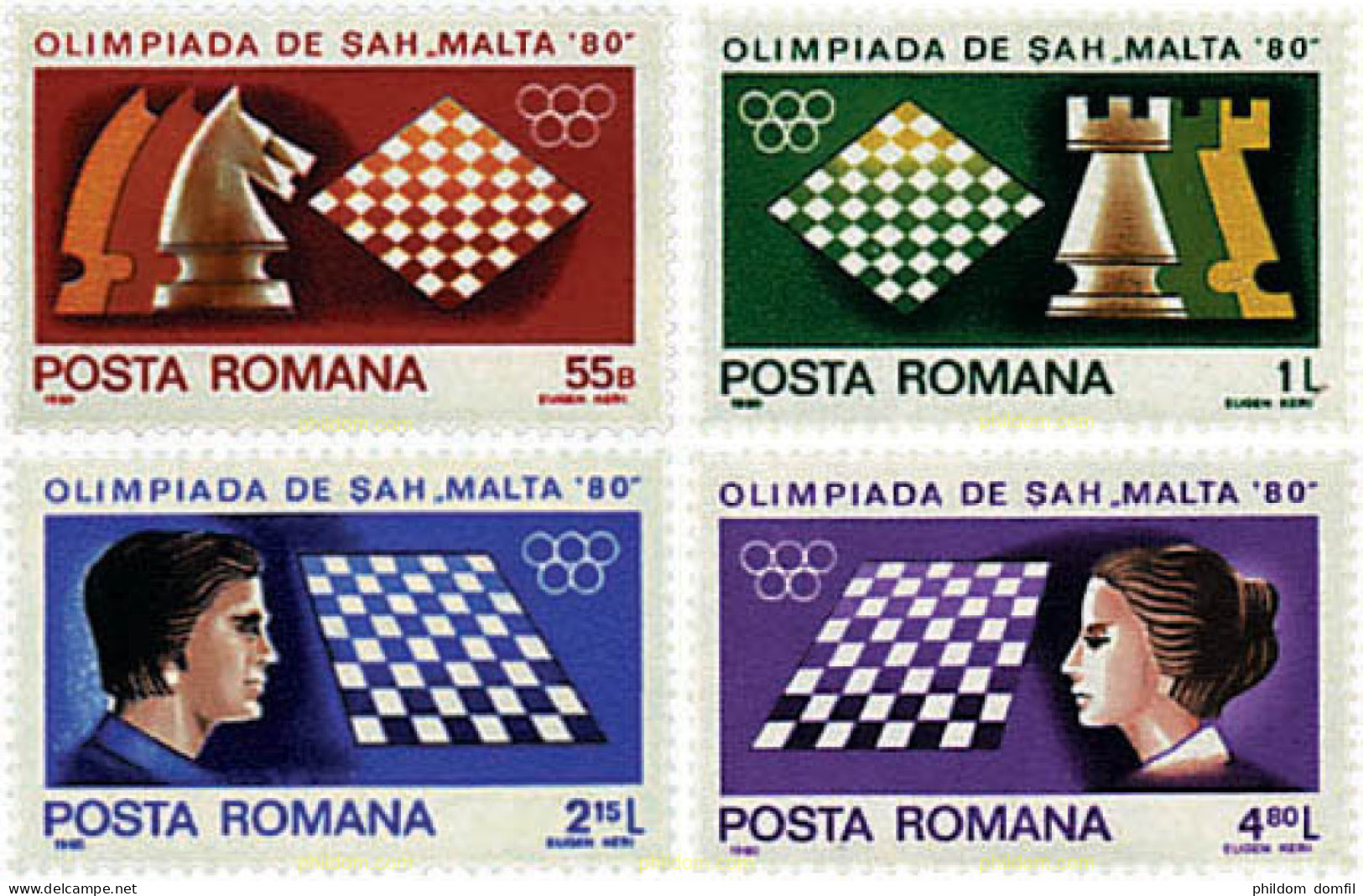 723341 HINGED RUMANIA 1980 OLIMPIADA DE AJEDREZ EN MALTA - Otros & Sin Clasificación