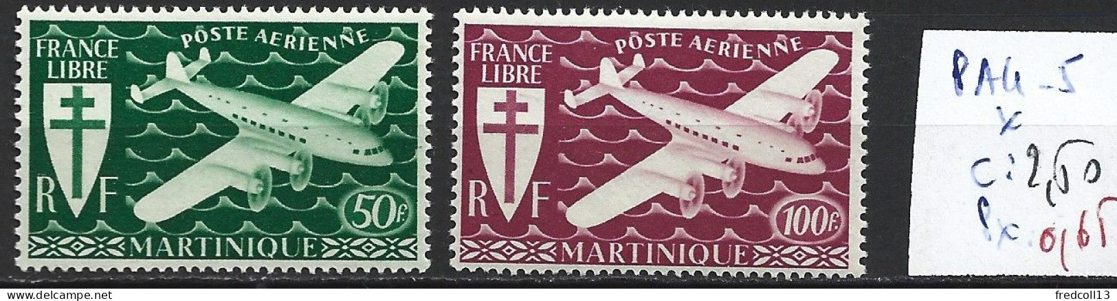 MARTINIQUE PA 4-5 * Côte 2.50 € - Aéreo