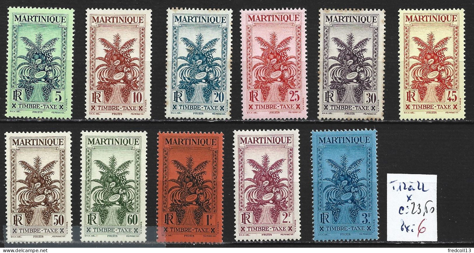 MARTINIQUE TAXE 12 à 22 * Côte 23.50 € - Impuestos