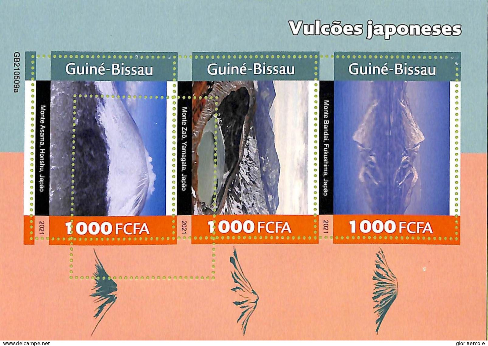 A7610 - GUINE BISSAU - ERROR MISPERF Stamp Sheet - 2021 Volcanoes - Vulkane