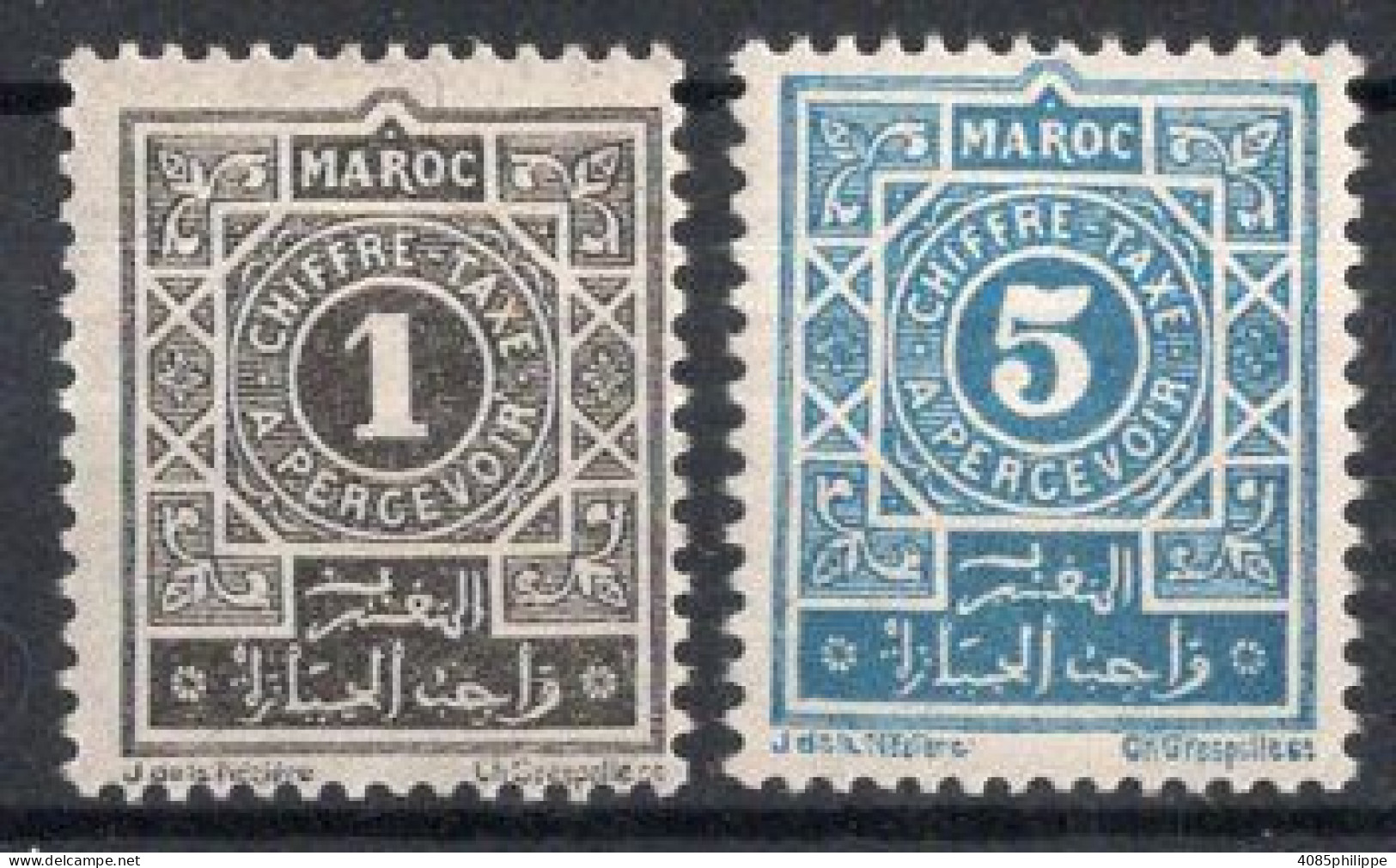 MAROC Timbres-Taxe N°27** & 28** Neuf Sans Charnière TB Cote : 1.50€ - Timbres-taxe