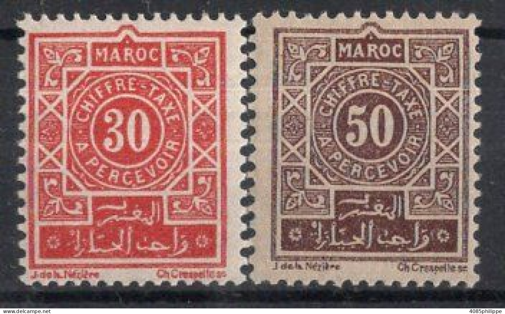 MAROC Timbres-Taxe N°31** & 32** Neufs Sans Charnière TB Cote : 2.50€ - Postage Due