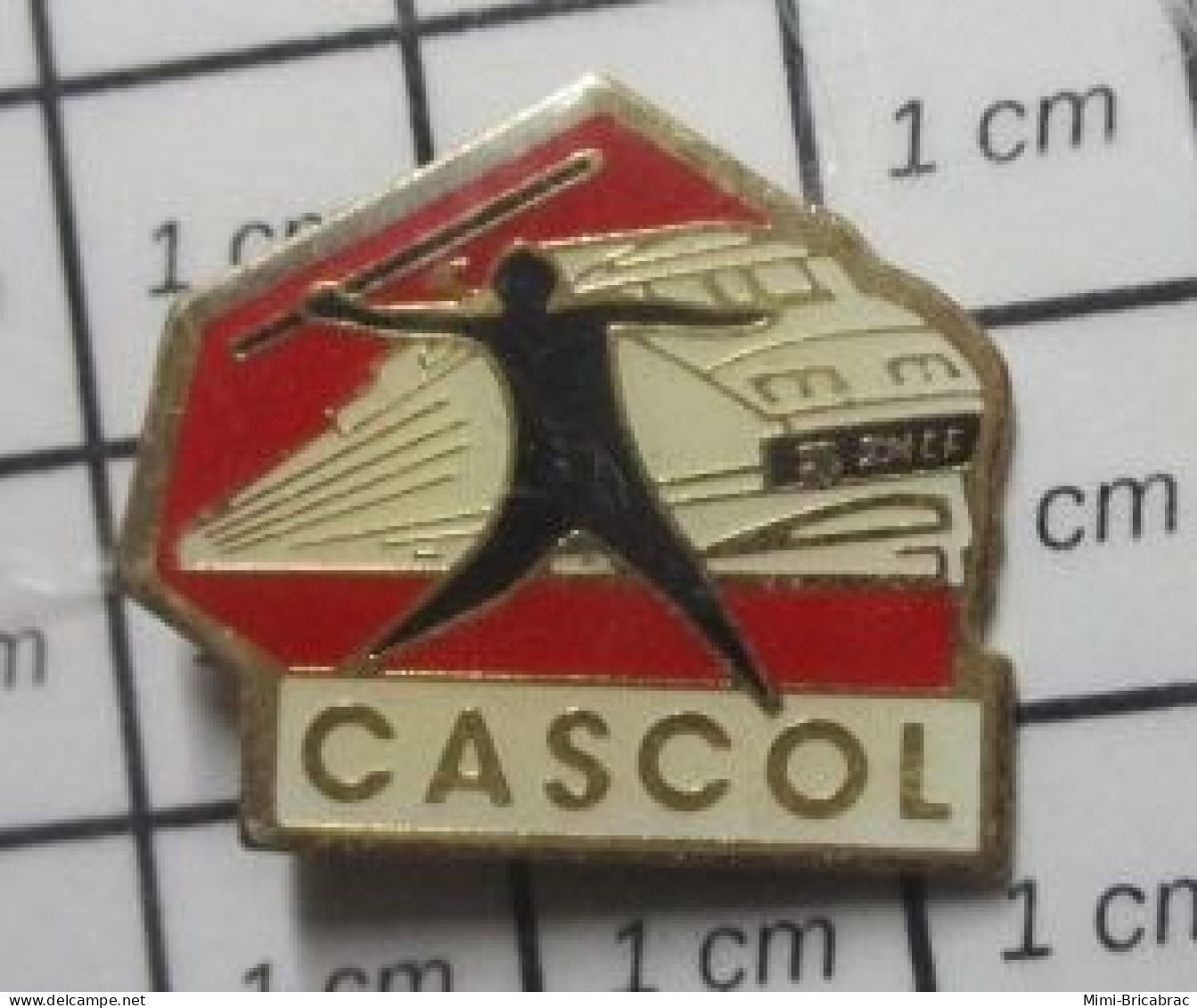 512F Pin's Pins : BEAU ET RARE / TGV / CASCOL LANCEUR DE JAVELOT MOTRICe TGV - TGV