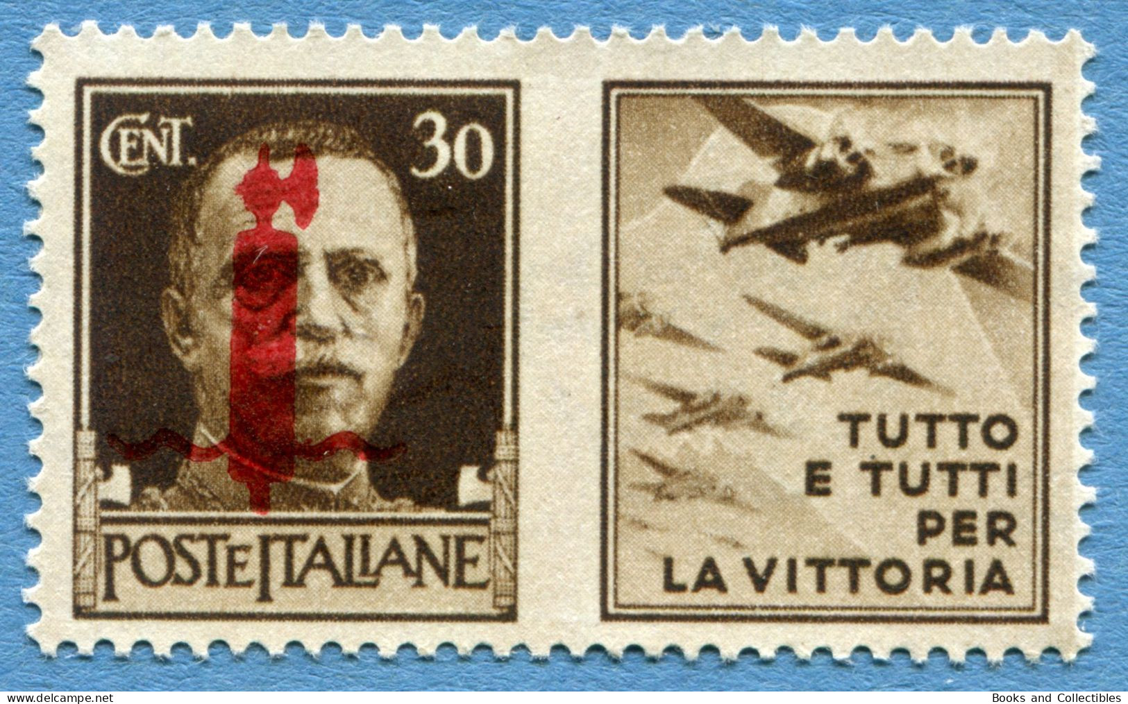 ITALY, Repubblica Sociale - 30 Cent 1944 Tutto E Tutti Per La Vittoria - Sassone: IT PG31 * Ref. B-01 - Oorlogspropaganda