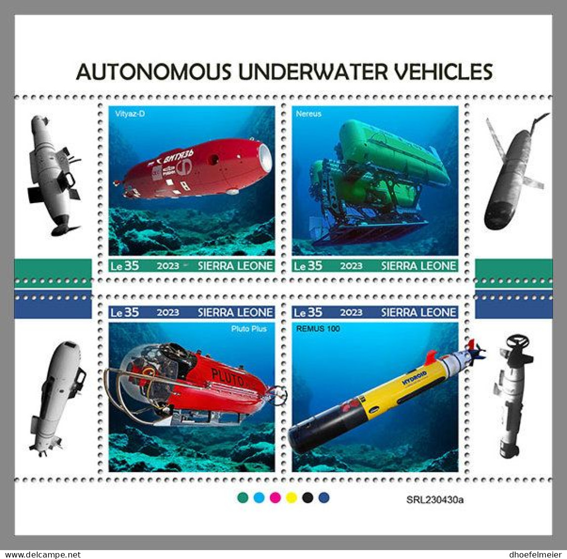 SIERRA LEONE 2023 MNH Submarines U-Boote M/S – OFFICIAL ISSUE – DHQ2407 - Sous-marins