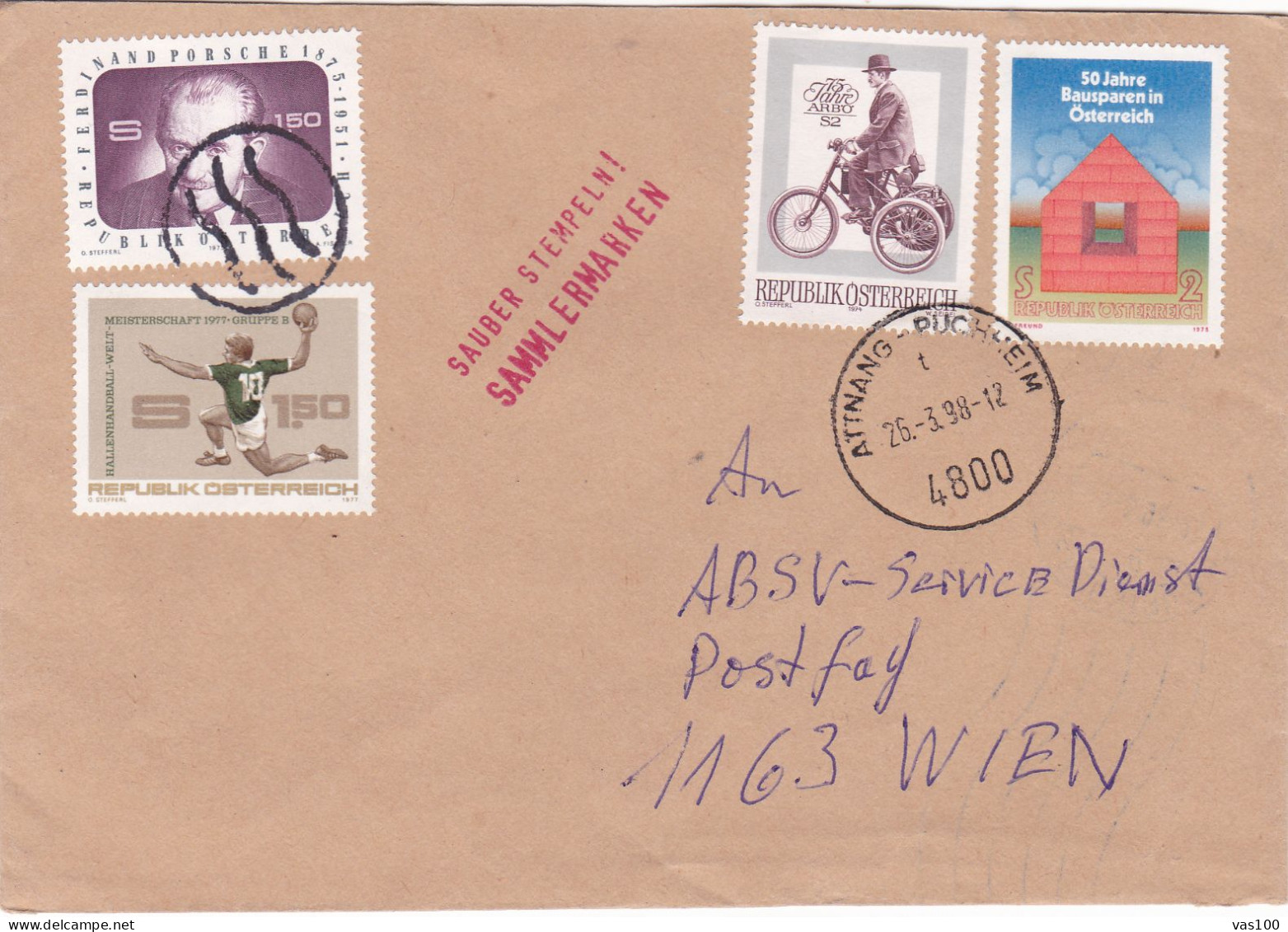 BICYCLE BEAUTIFUL STAMPED ENVELOPE  COVERS 1998  AUSTRIA - Lettres & Documents