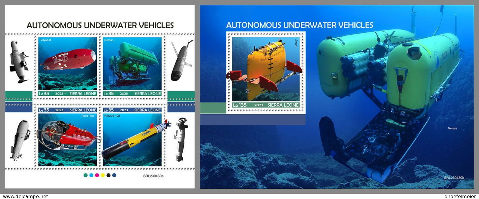 SIERRA LEONE 2023 MNH Submarines U-Boote M/S+S/S – IMPERFORATED – DHQ2407 - Sous-marins