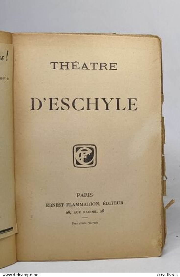 Théatre D'Eschyle - Franse Schrijvers