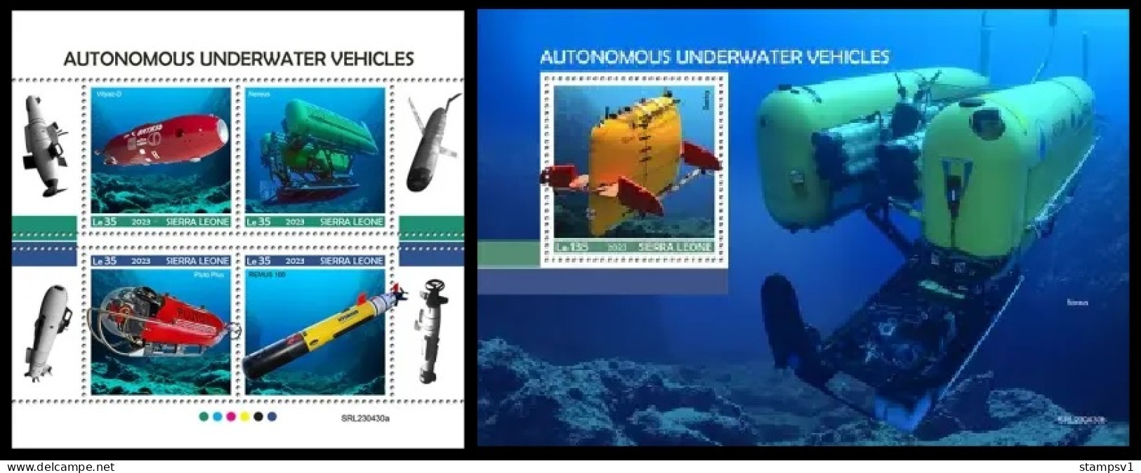 Sierra Leone  2023 Autonomous Underwater Vehicles. (430) OFFICIAL ISSUE - Submarinos