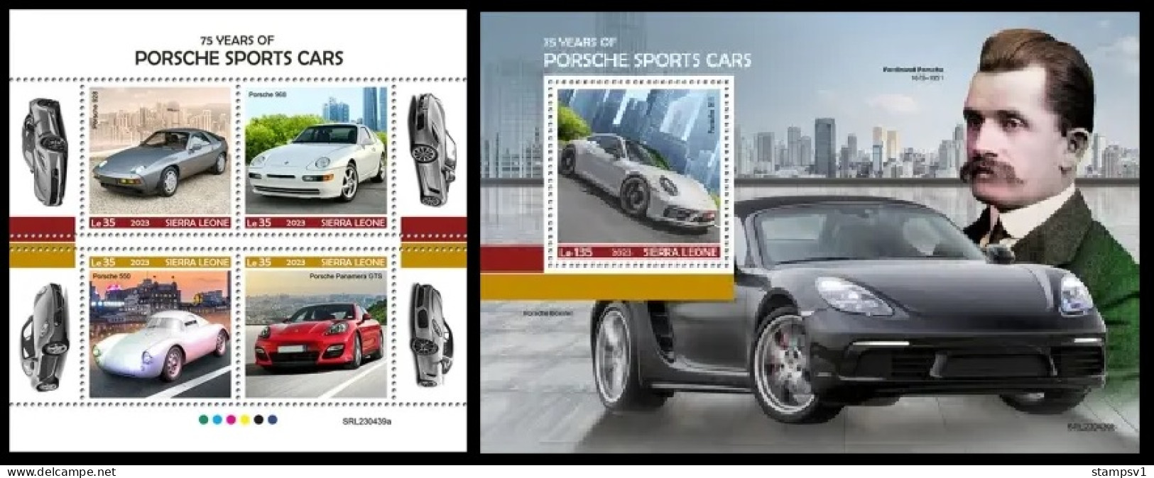 Sierra Leone  2023 75 Years Of Porsche Sports Cars. (439) OFFICIAL ISSUE - Cars