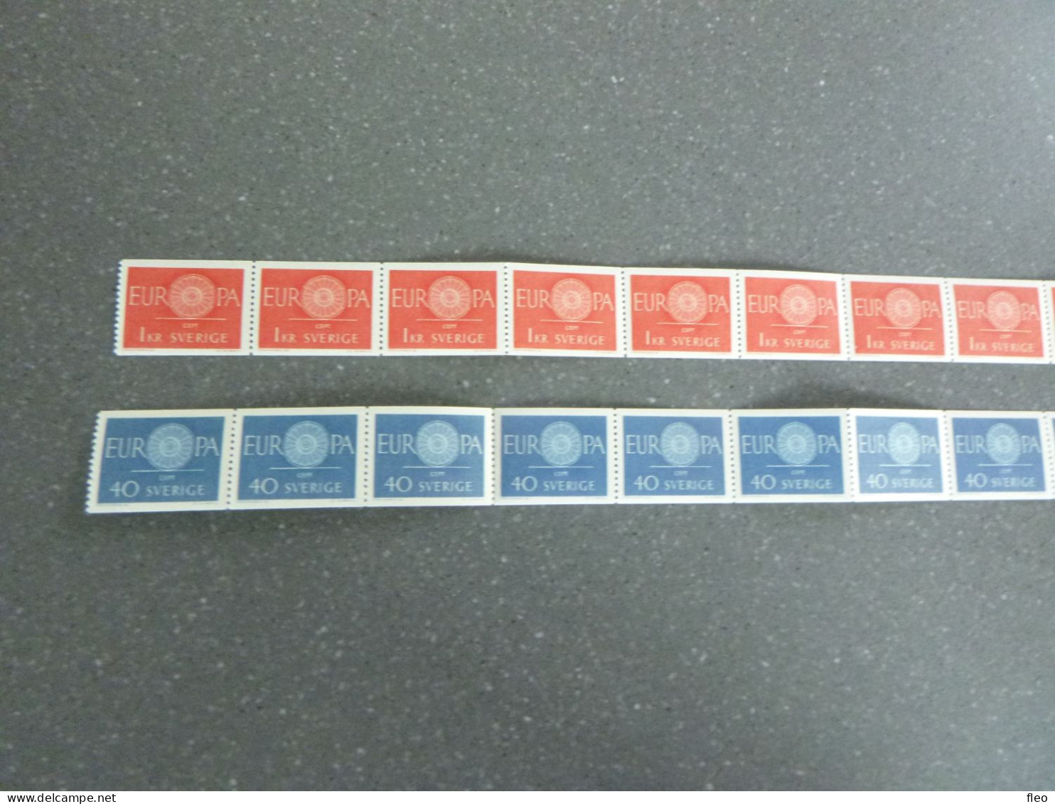 1960 Sverige/Zweden Y/T 454/ 455** MNH BANDE DE 15 - Unused Stamps