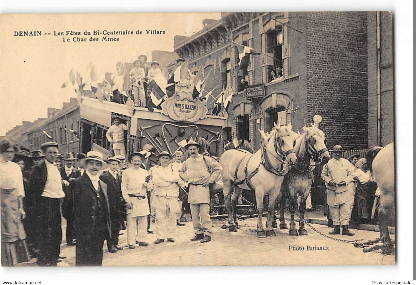 CPA 59 Denain Fêtes Du Bi Centenaire De Villars Le Char Des Mines - Denain