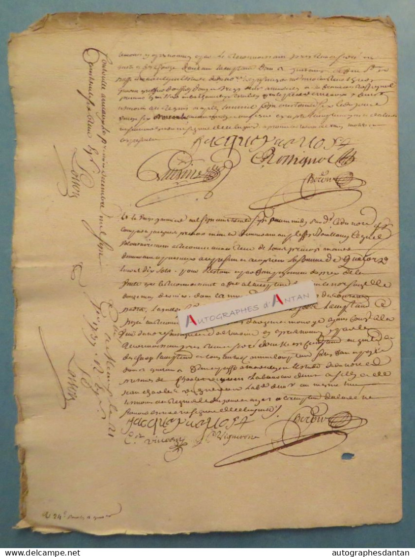 ● Vente 1736 Cachet De Généralité De Paris - Un Sol Quatre Deniers - Manuscrit XVIIIè 4p à étudier - Cachets Généralité