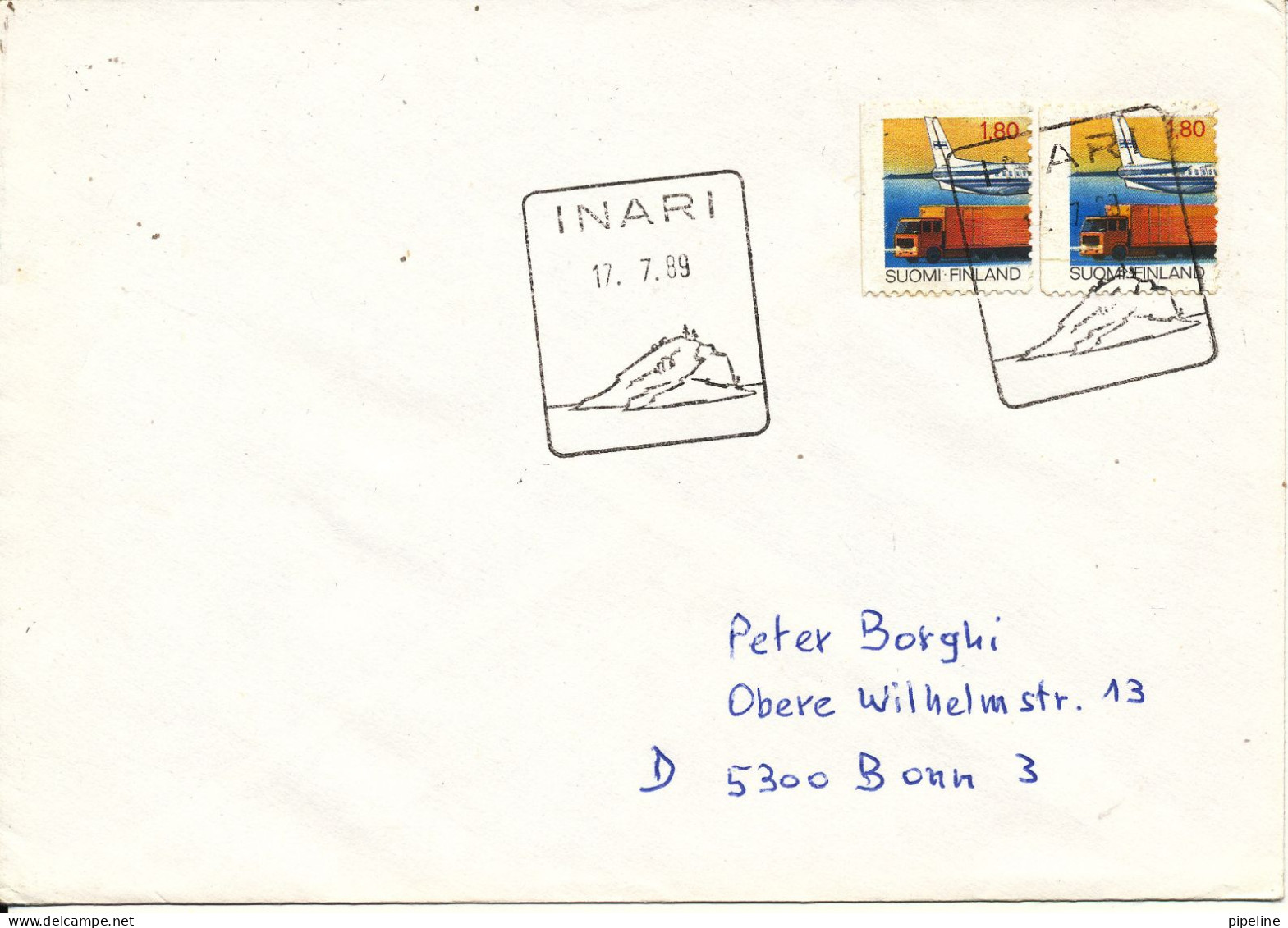 Finland Cover Inari 17-7-1989 Special Postmark - Brieven En Documenten