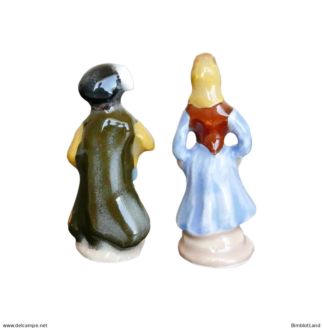 Feve Ancienne Niçoise Petit Couple Roi Et Reine Faience 35mm Miniature - Olds