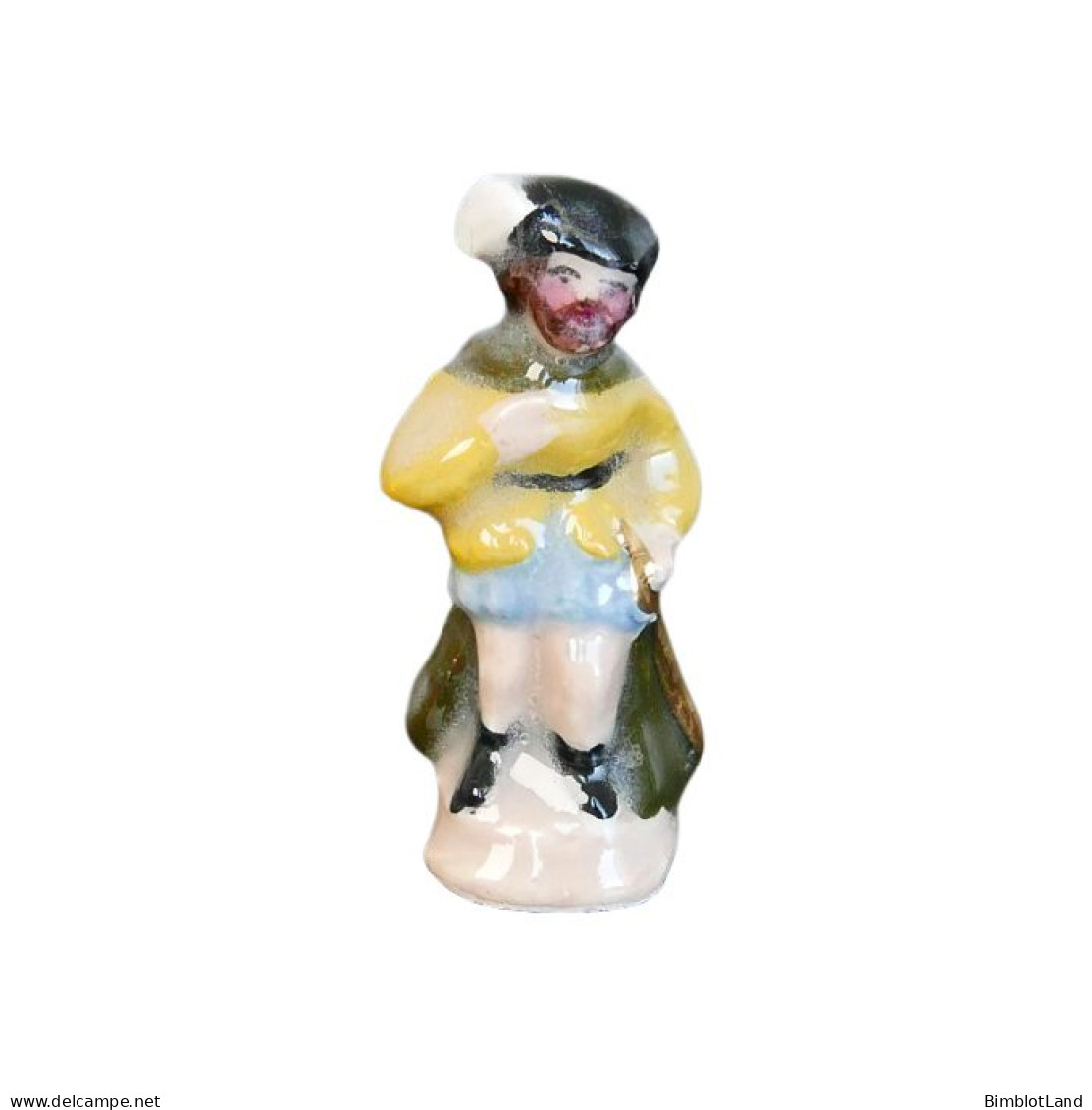 Feve Ancienne Niçoise Petit Couple Roi Et Reine Faience 35mm Miniature - Oude