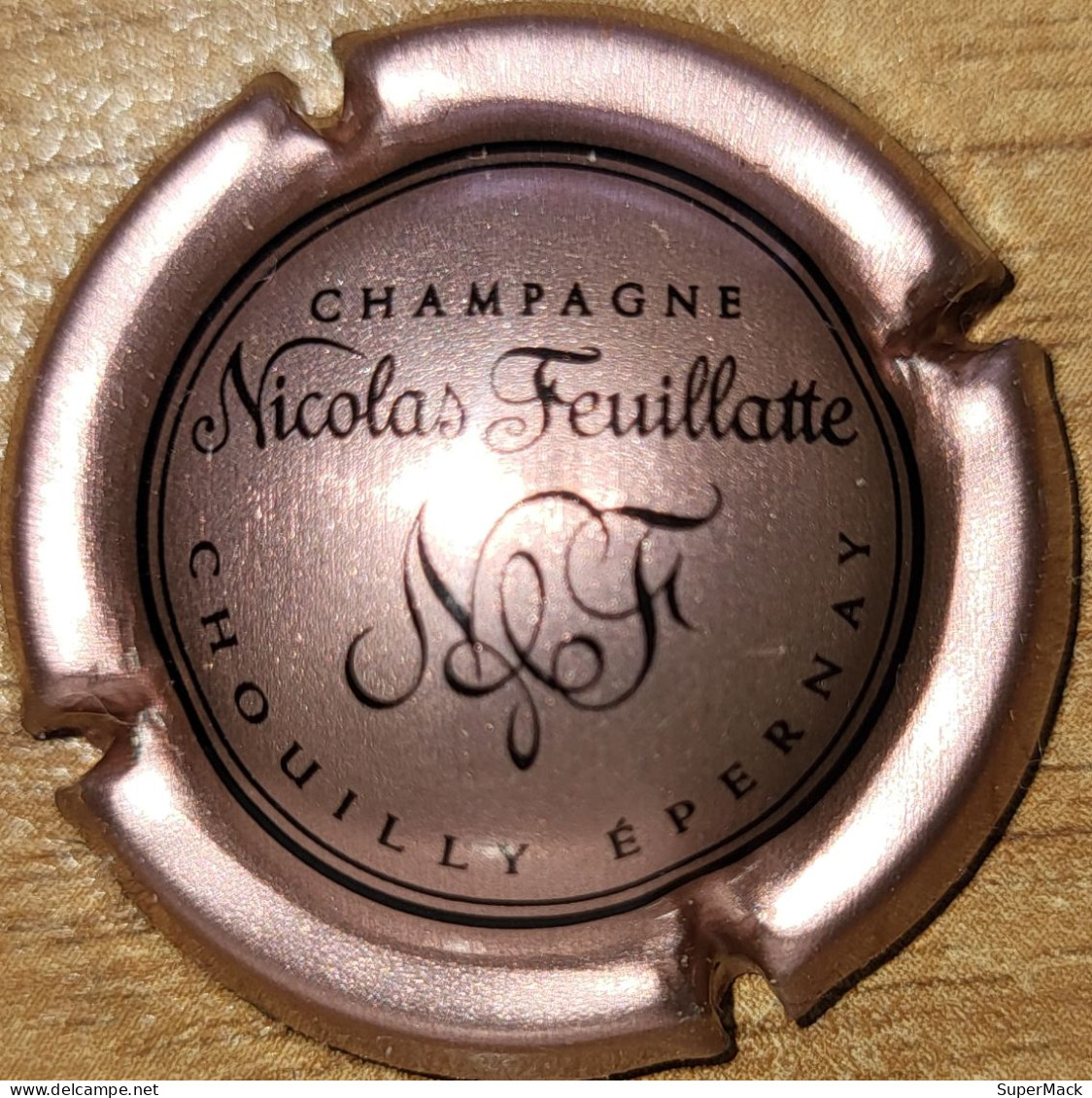 Capsule Champagne Nicolas FEUILLATTE Série 07 Nom Et Initiales, Rose Métallisé/noir Nr 30b - Feuillate