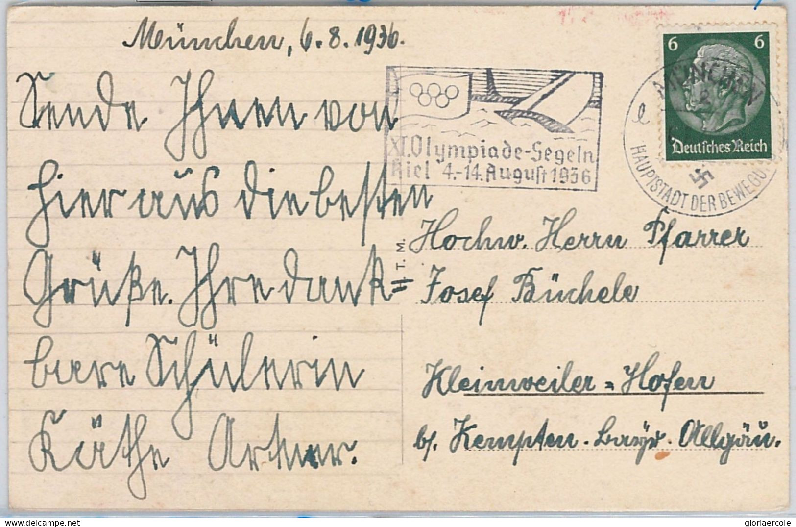 56623 - GERMANY - POSTAL HISTORY - 1936 Olympic Postmark On Postmark - Zomer 1936: Berlijn