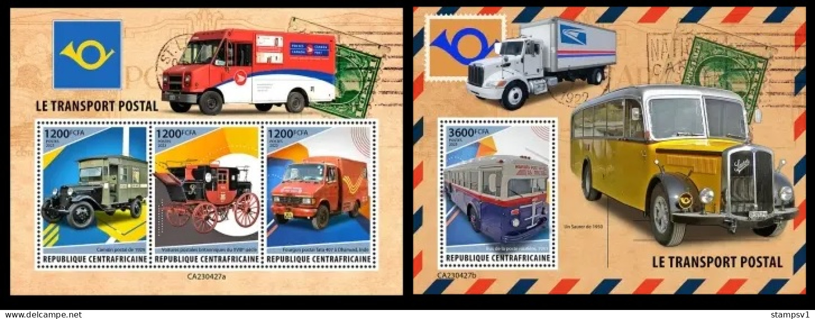 Cemtral Africa  2023 Postal Transport. (427) OFFICIAL ISSUE - Andere (Aarde)