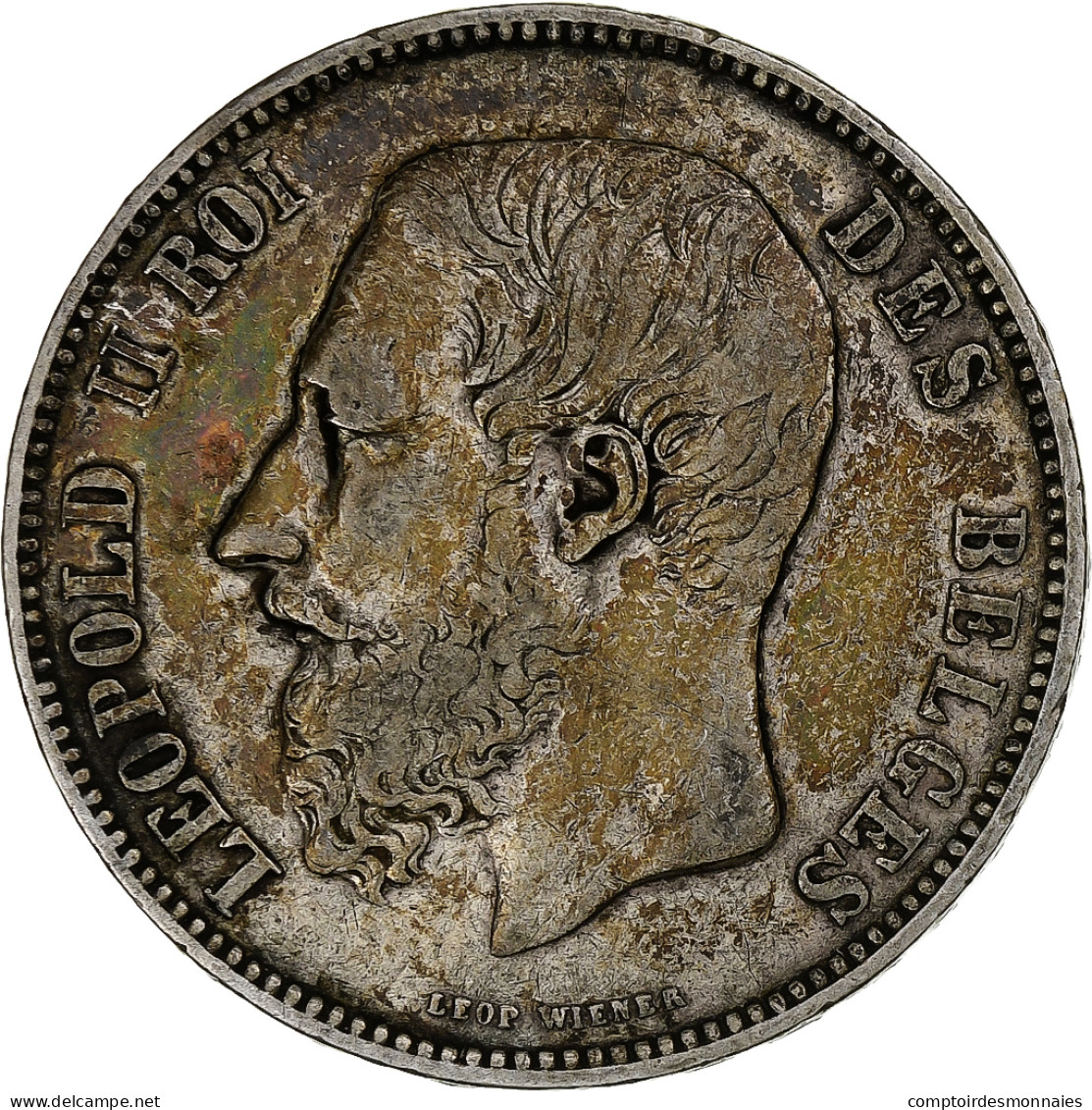 Monnaie, Belgique, Leopold II, 5 Francs, 5 Frank, 1867, TB+, Argent, KM:24 - 5 Francs