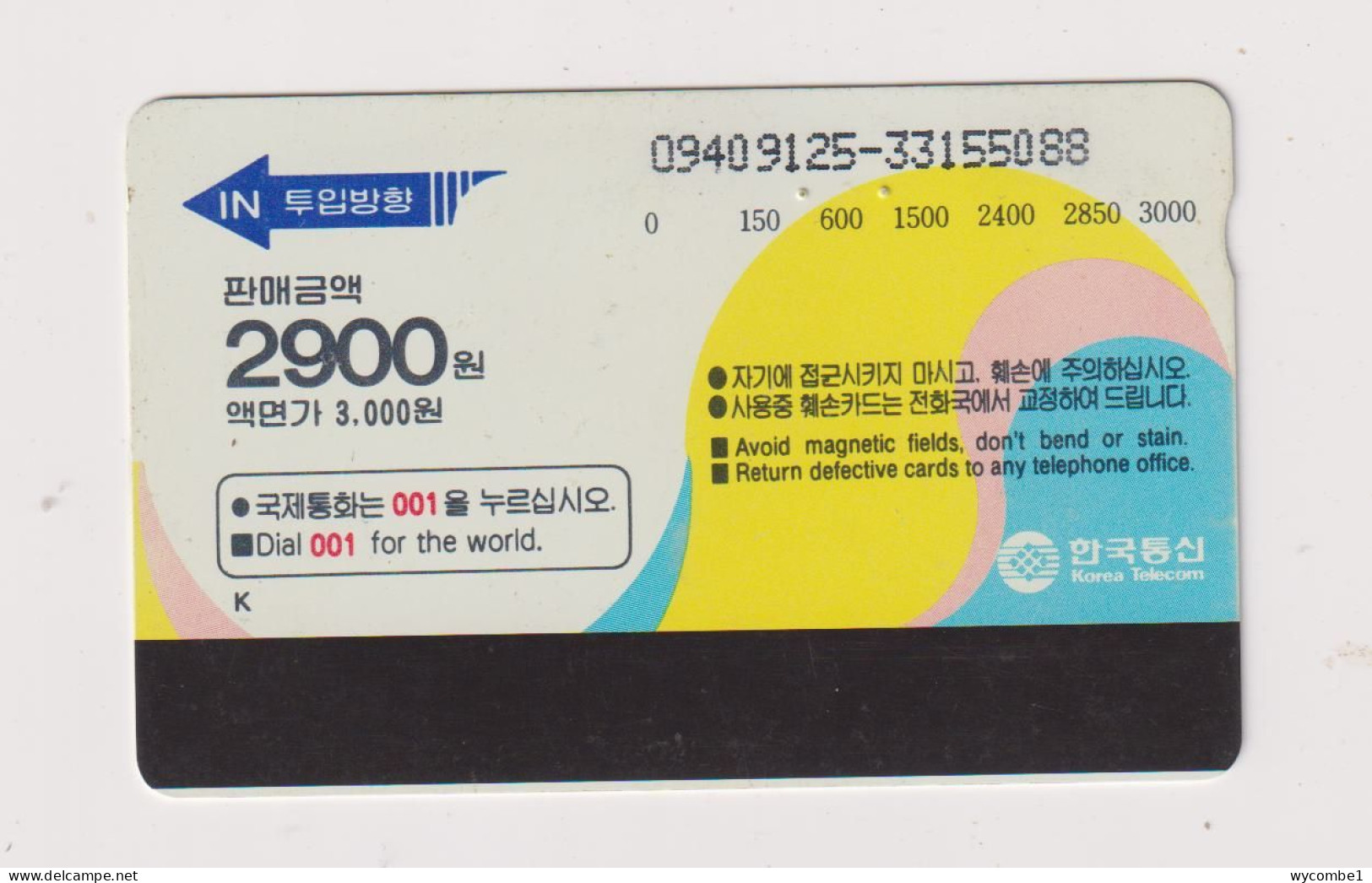SOUTH KOREA - Flowers Magnetic Phonecard - Corée Du Sud