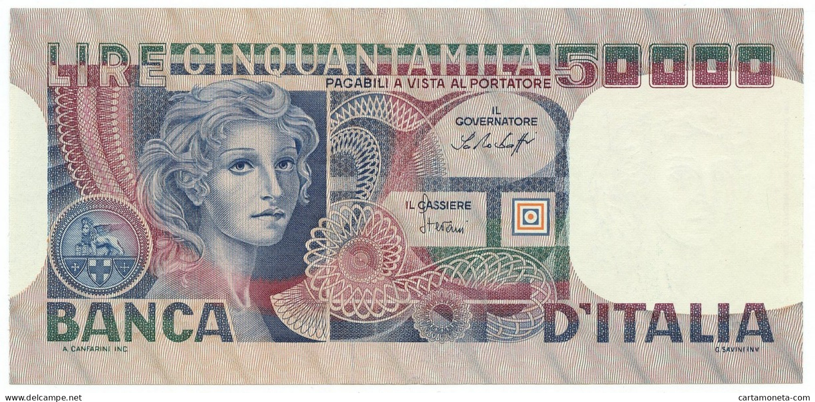 50000 LIRE BANCA D'ITALIA VOLTO DI DONNA 23/10/1978 SPL+ - Sonstige & Ohne Zuordnung