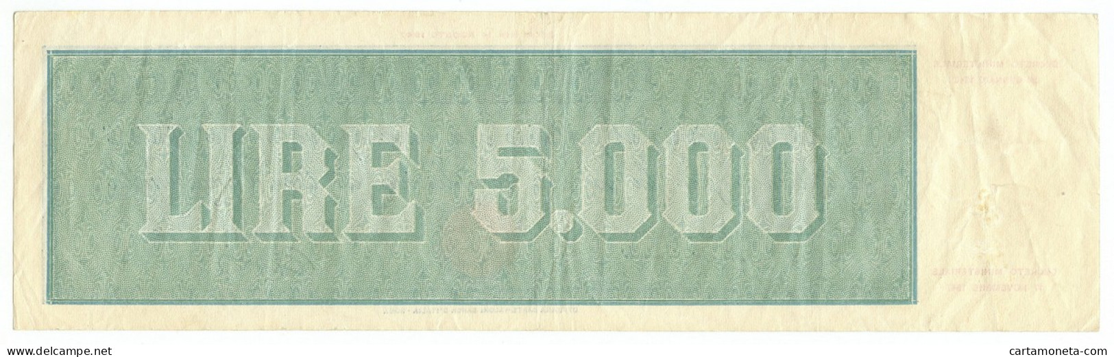 5000 LIRE TITOLO PROVVISORIO MEDUSA REPUBBLICA ITALIANA 28/01/1948 BB/BB+ - Other & Unclassified