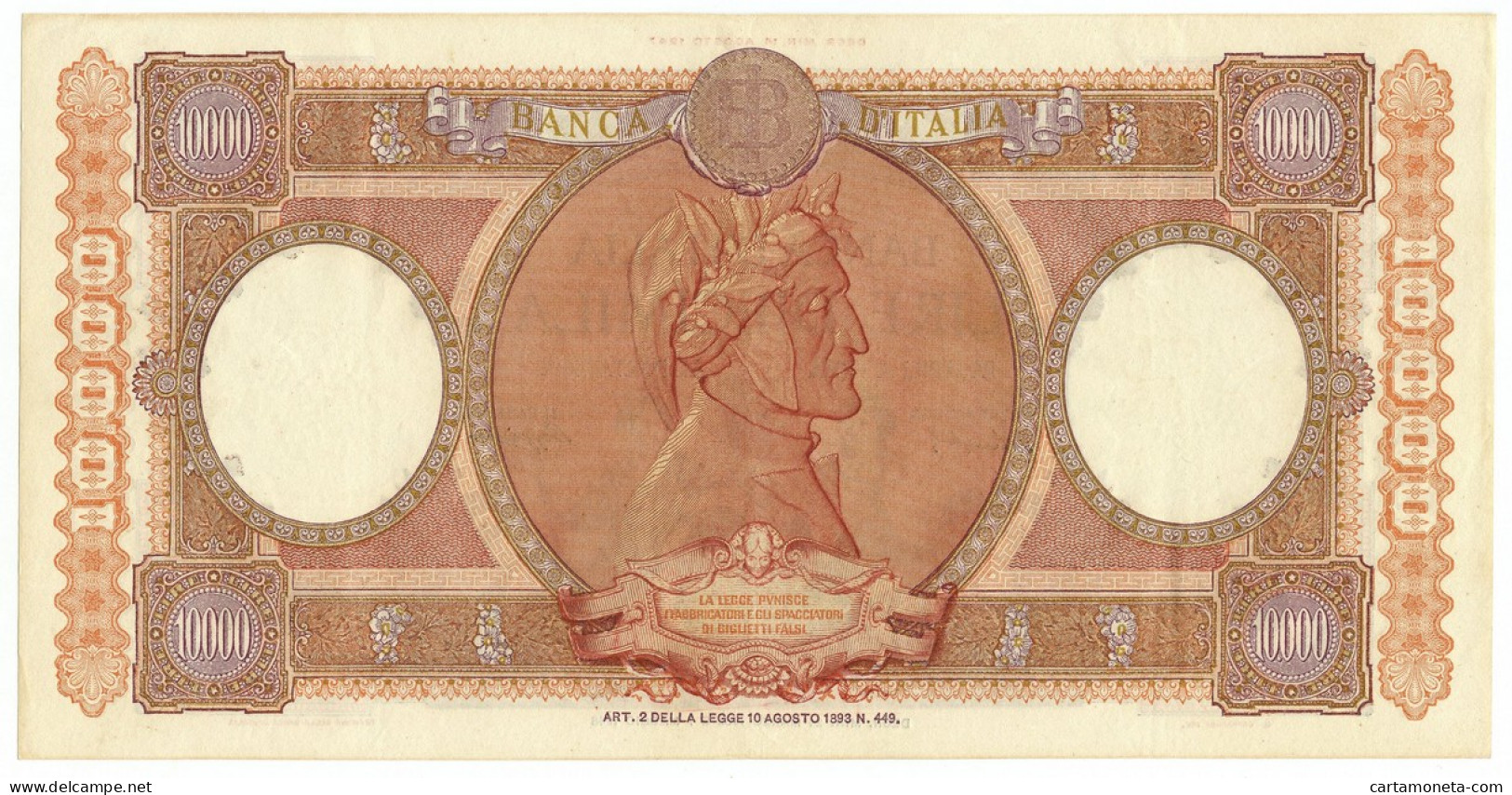 10000 LIRE CAPRANESI REPUBBLICHE MARINARE REGINE DEL MARE 24/03/1955 QSPL - Sonstige & Ohne Zuordnung