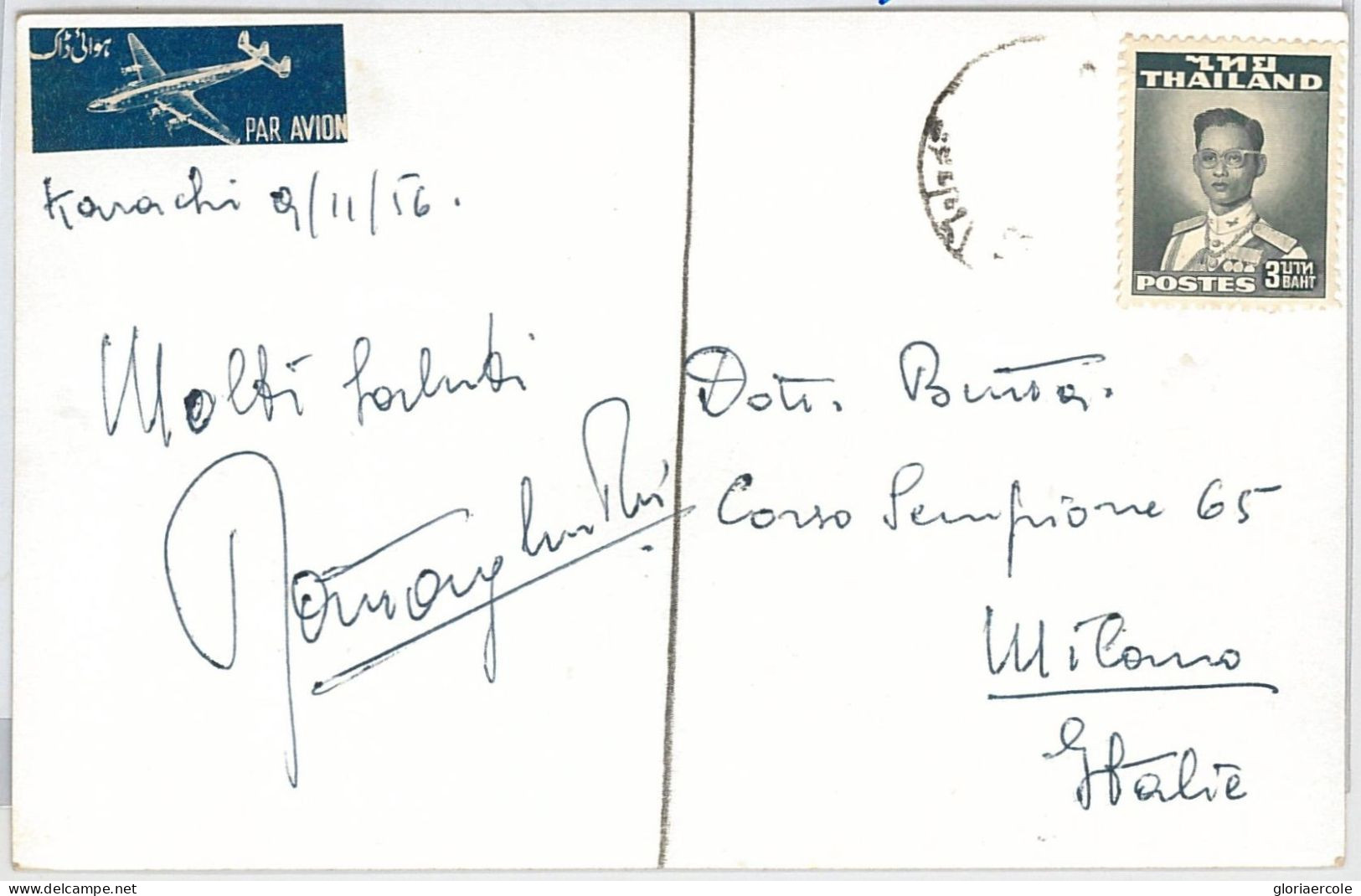 56626 - THAILAND - Postal History - POSTCARD SIGNED Olympic MEDAL Winner 1956 FENCING Roberto Battaglia - Schermen