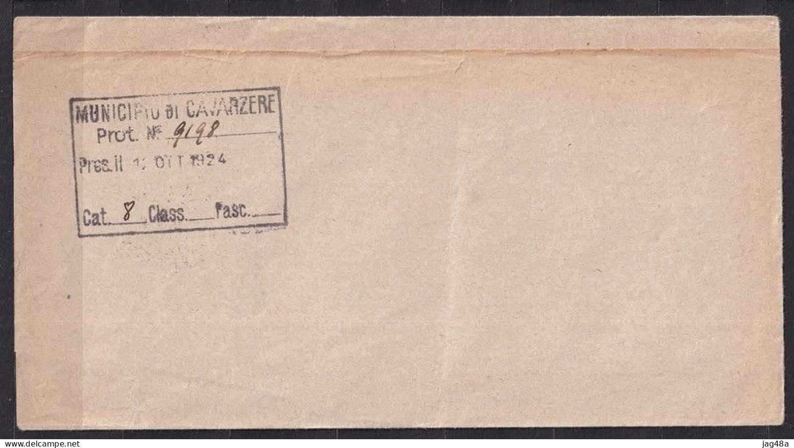 ITALY.  1924/Rovigo, Single Franking Folded Envelope/Servicioo Di Stato. - Assicurati