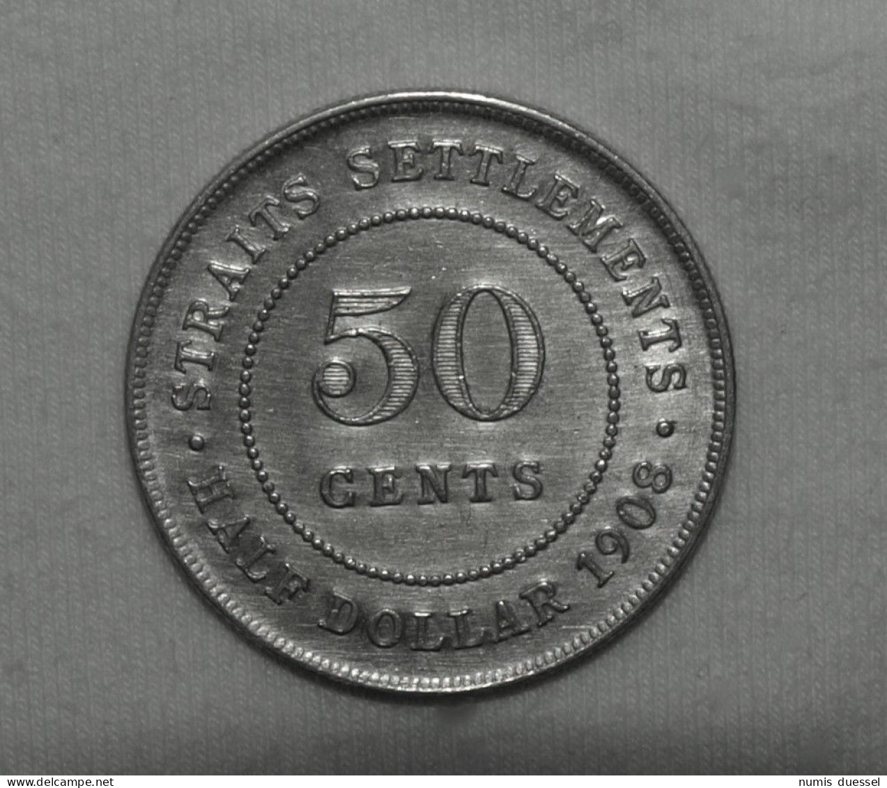 Silber/Silver Straits Settlements/British Malaysia Edward VII, 1908, 50 Cents, 1/2 Dollar - Kolonies
