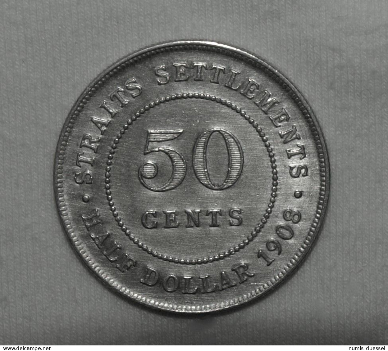 Silber/Silver Straits Settlements/British Malaysia Edward VII, 1908, 50 Cents, 1/2 Dollar - Colonias