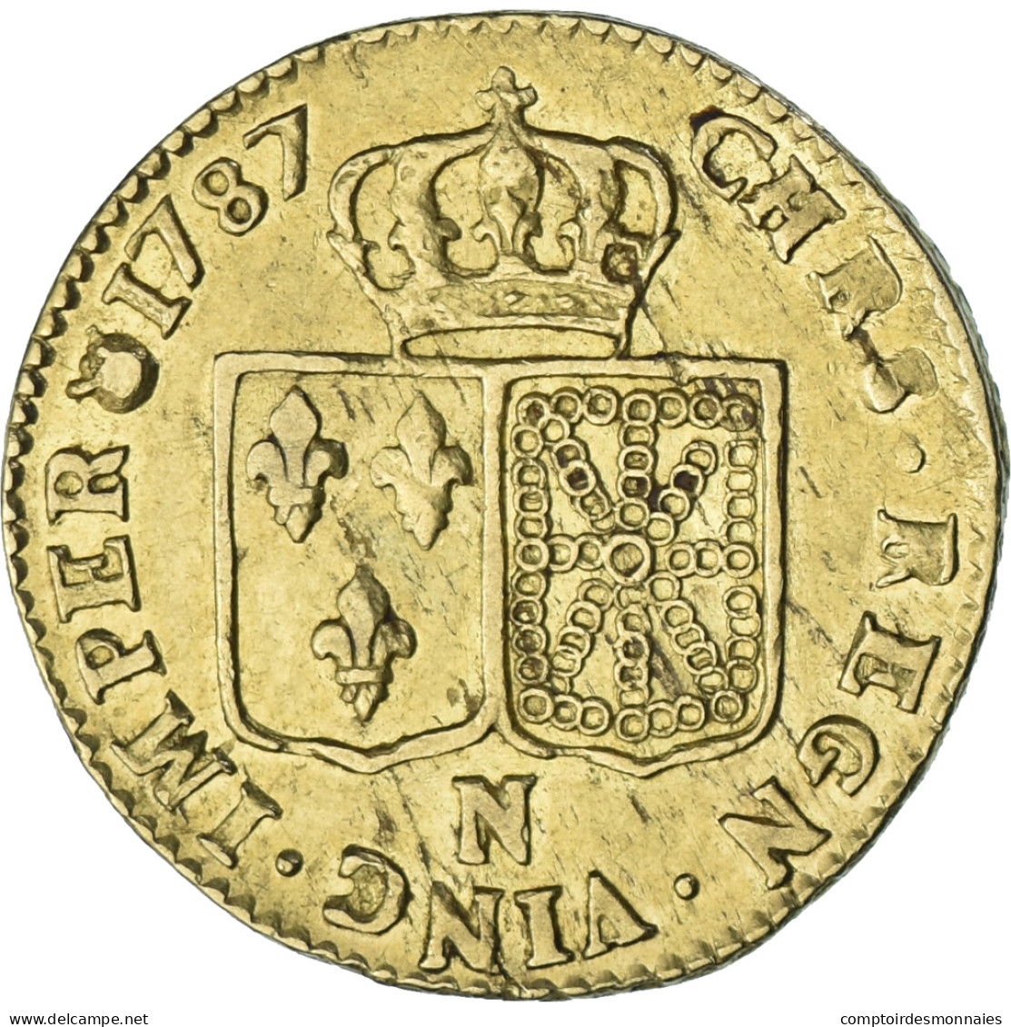 France, Louis XVI, Louis D'or à La Tête Nue, 1787, Montpellier, Or, TTB - 1774-1791 Luis XVI