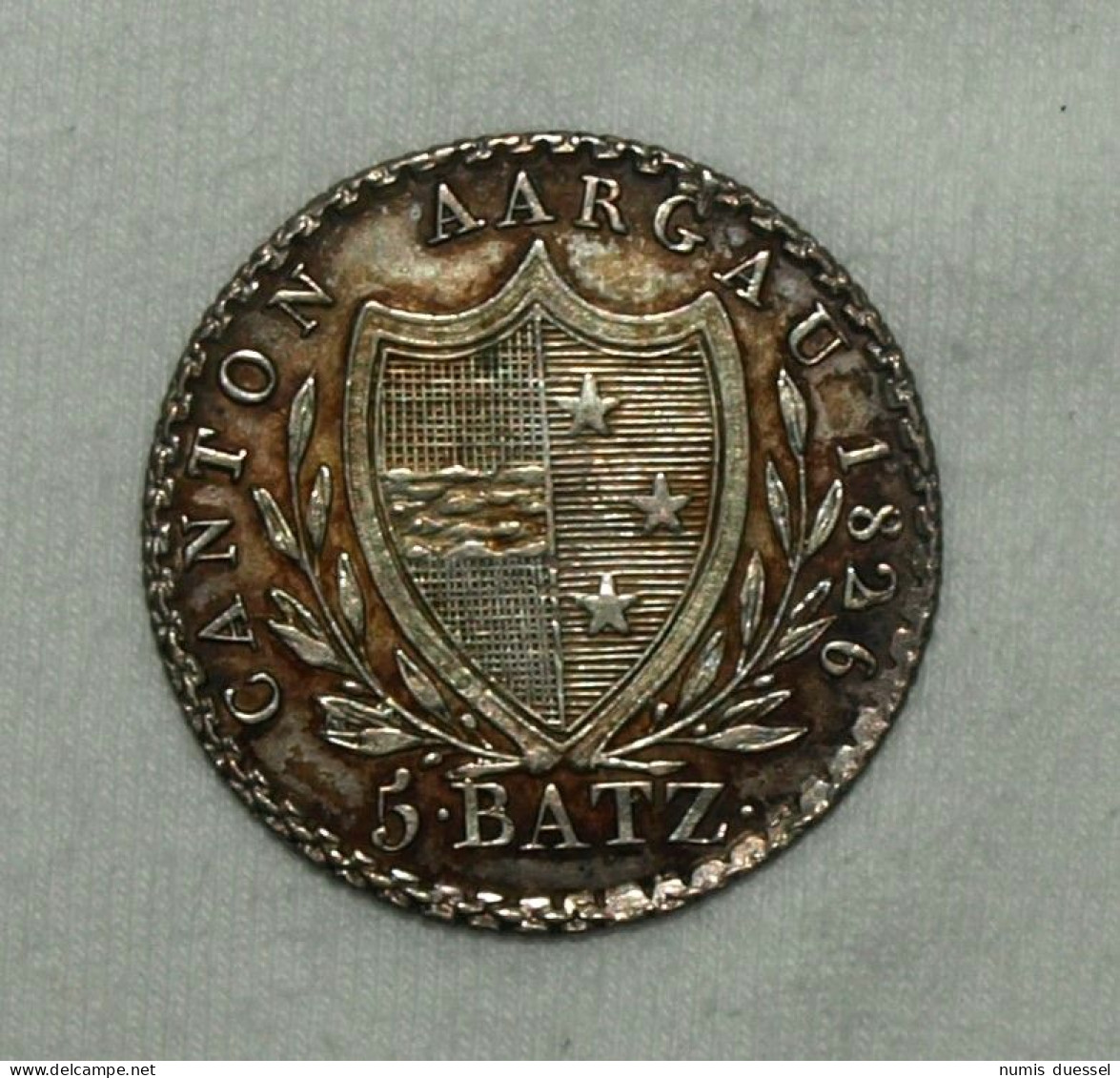 Silber/Silver Switzerland/Schweiz/Suisse Aargau, 1826, 5 Batzen VZ/XF - Monnaies Cantonales