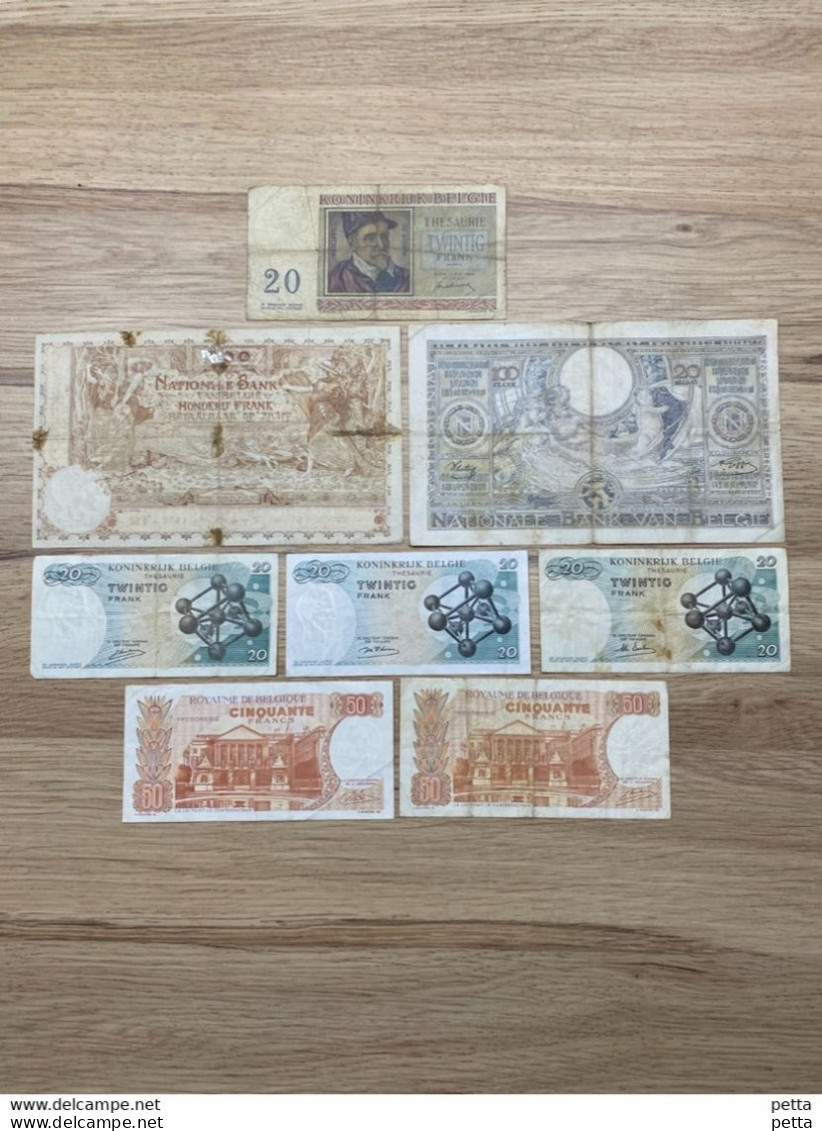 8 Billets Différents De Belgique (100 Belgas Du 15/07/1920 TRES FORTE COTE EN UNC) Vendu En L’état - Other & Unclassified