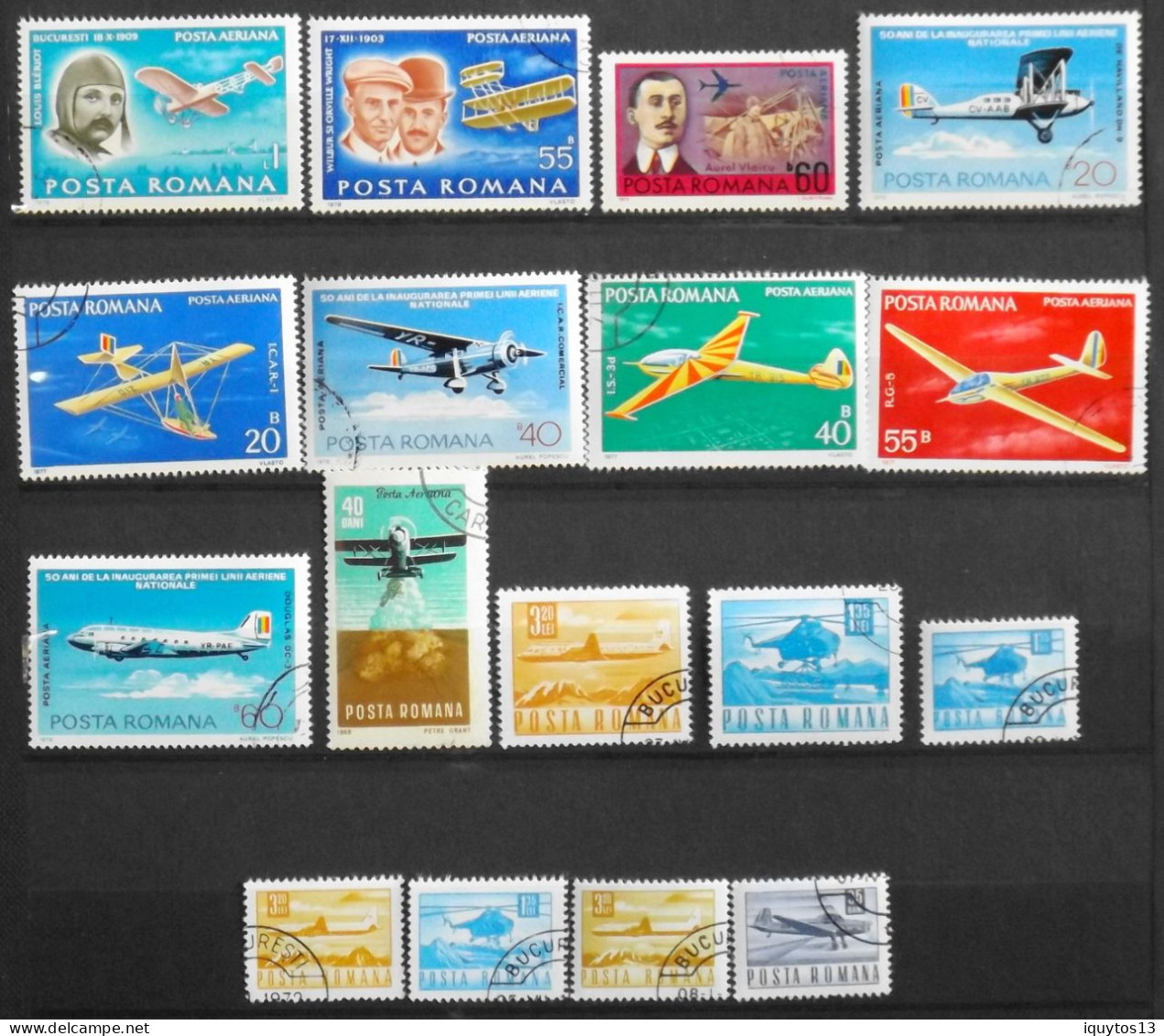 Lot De 38 Timbres - ROUMANIE POSTA ROMANA -  Posta Aeriana Aeroplanes Et Dirigeables - Oblitérés - Oblitérés