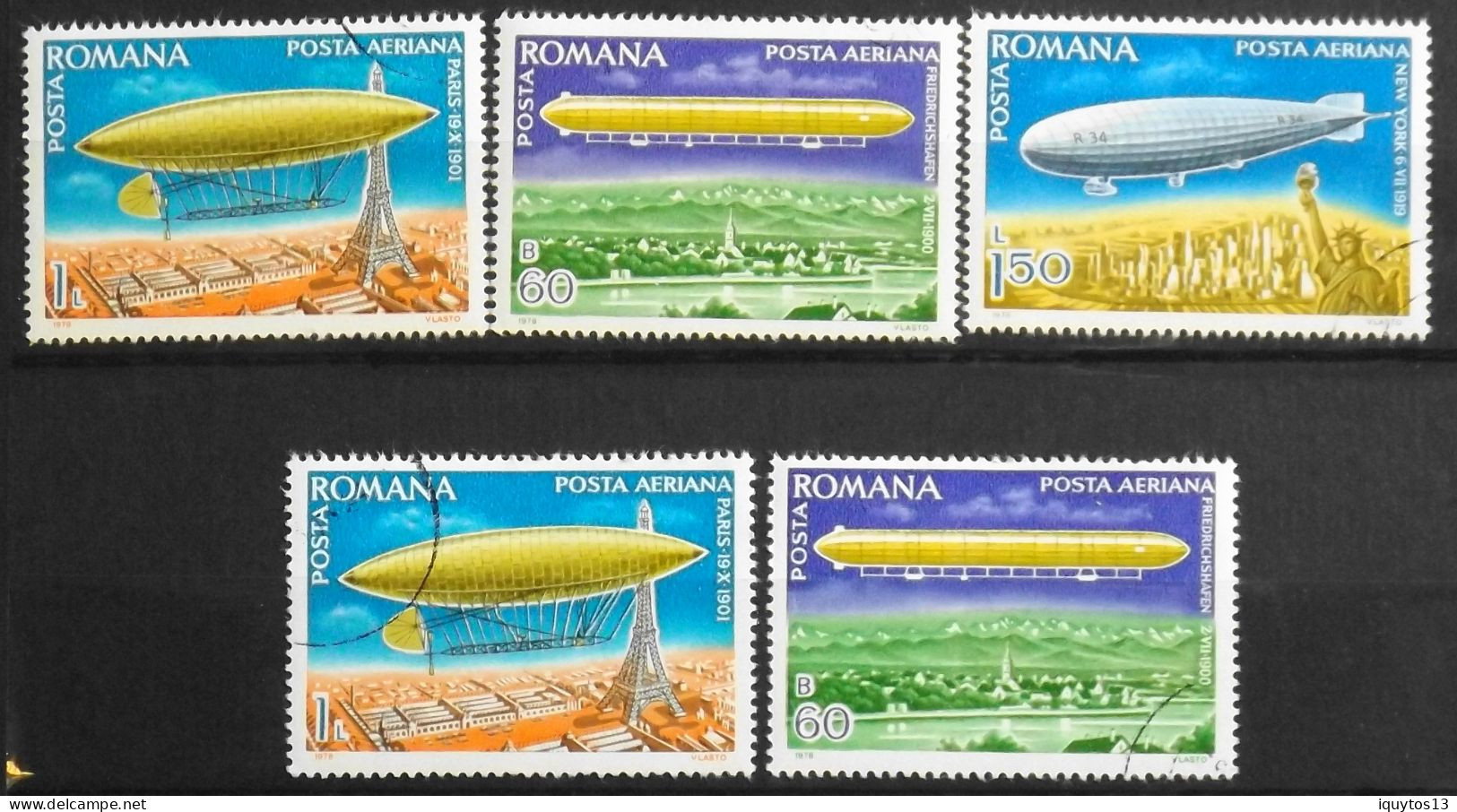 Lot De 38 Timbres - ROUMANIE POSTA ROMANA -  Posta Aeriana Aeroplanes Et Dirigeables - Oblitérés - Used Stamps
