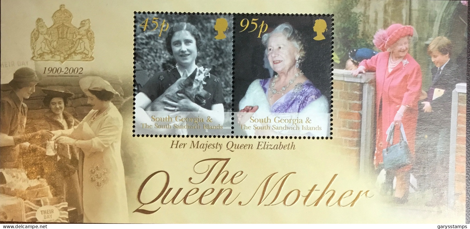 South Georgia 2002 Queen Mother Minisheet MNH - South Georgia