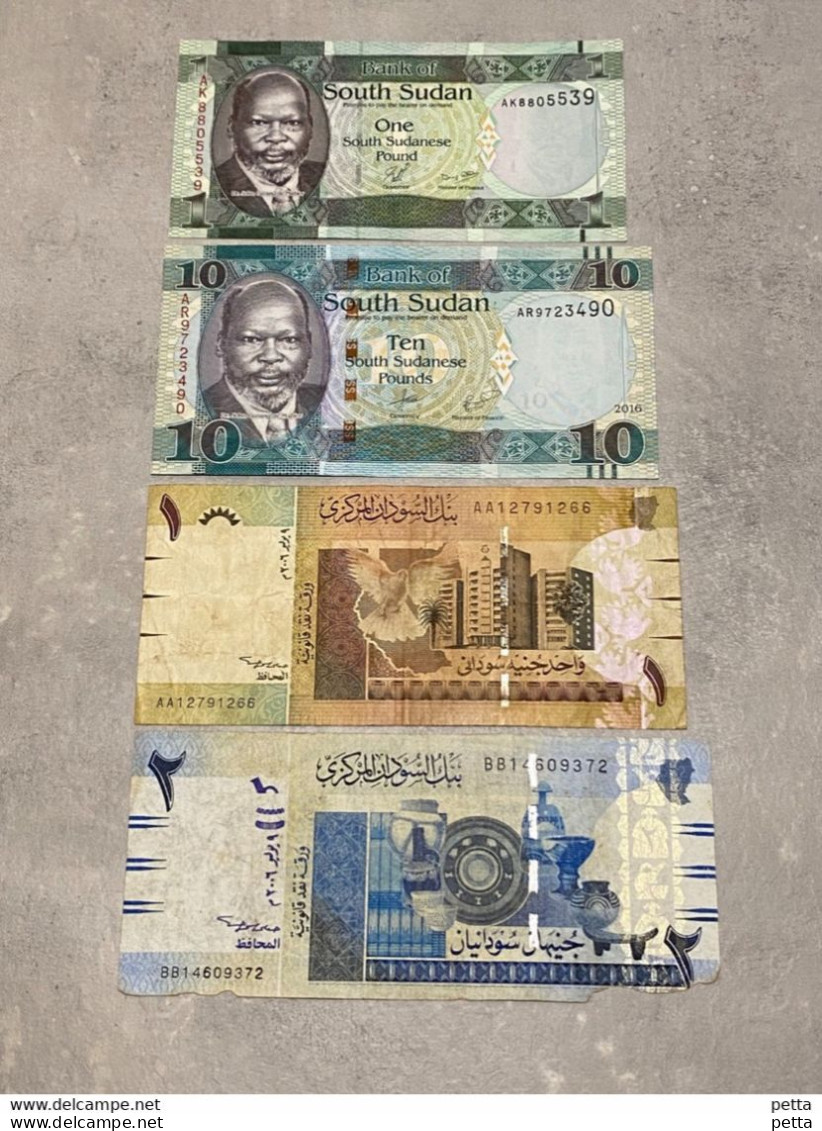 Lot De 4 Billets Du Soudan Différents Dont 2 UNC / Vendu En L’état - Sudan