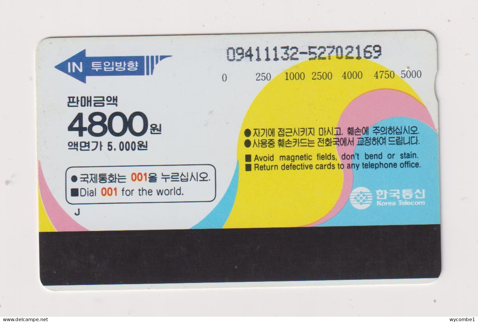 SOUTH KOREA - Electrical Equipment Magnetic Phonecard - Korea (Süd)