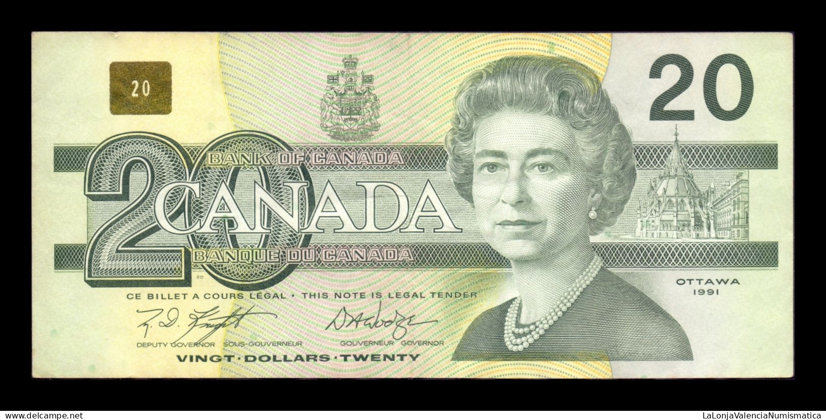 Canadá 20 Dollars Elizabeth II 1991 Pick 97d Mbc Vf - Canada