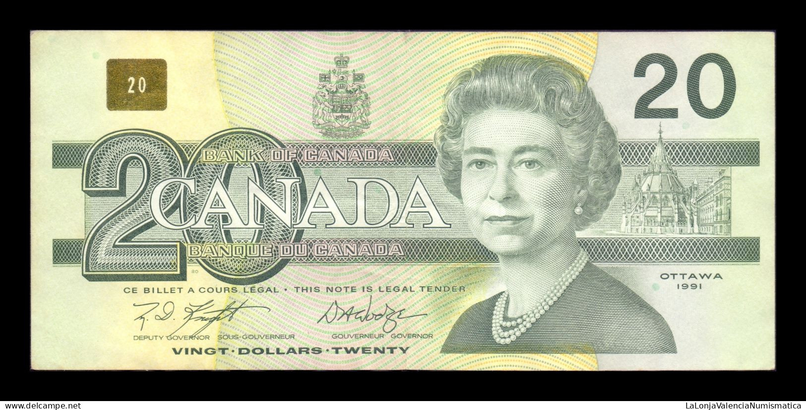 Canadá 20 Dollars Elizabeth II 1991 Pick 97d Mbc Vf - Canada