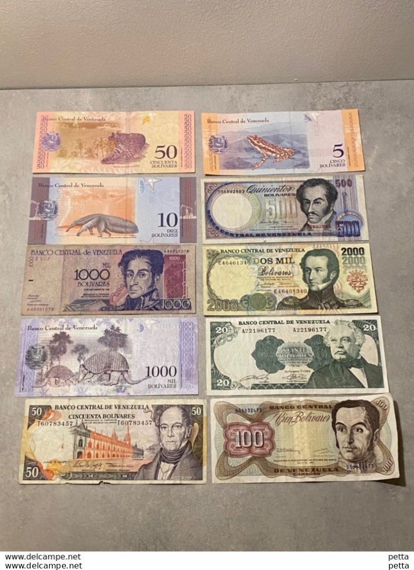 Lot De 10 Billets Du Venezuela Différents / Vendu En L’état - Venezuela