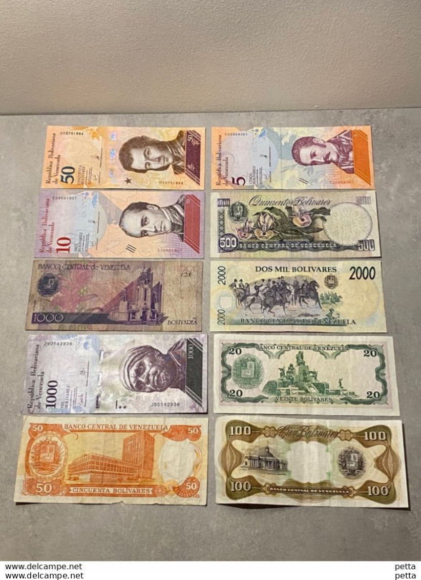 Lot De 10 Billets Du Venezuela Différents / Vendu En L’état - Venezuela