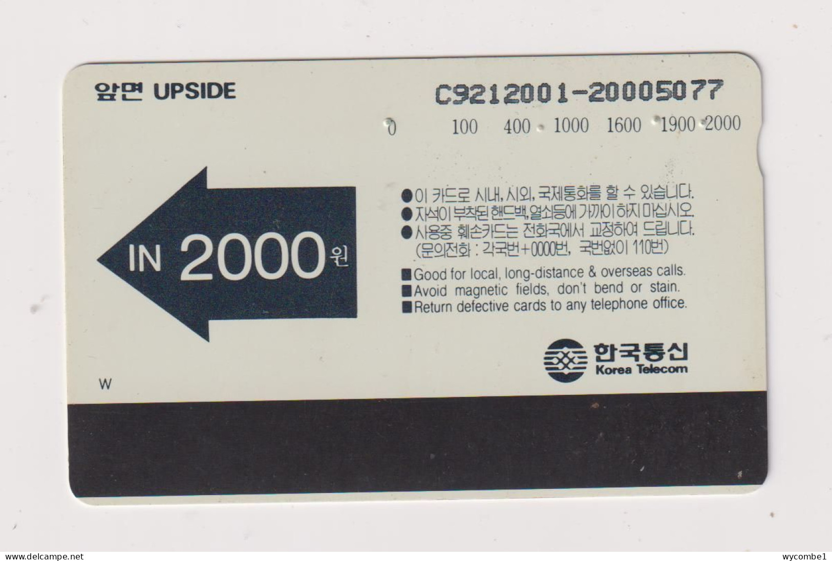 SOUTH KOREA - Road Signs Magnetic Phonecard - Korea, South