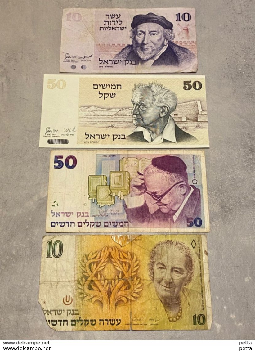 Lot De 4 Billets Différents D’Israël / Vendu En L’état - Israël