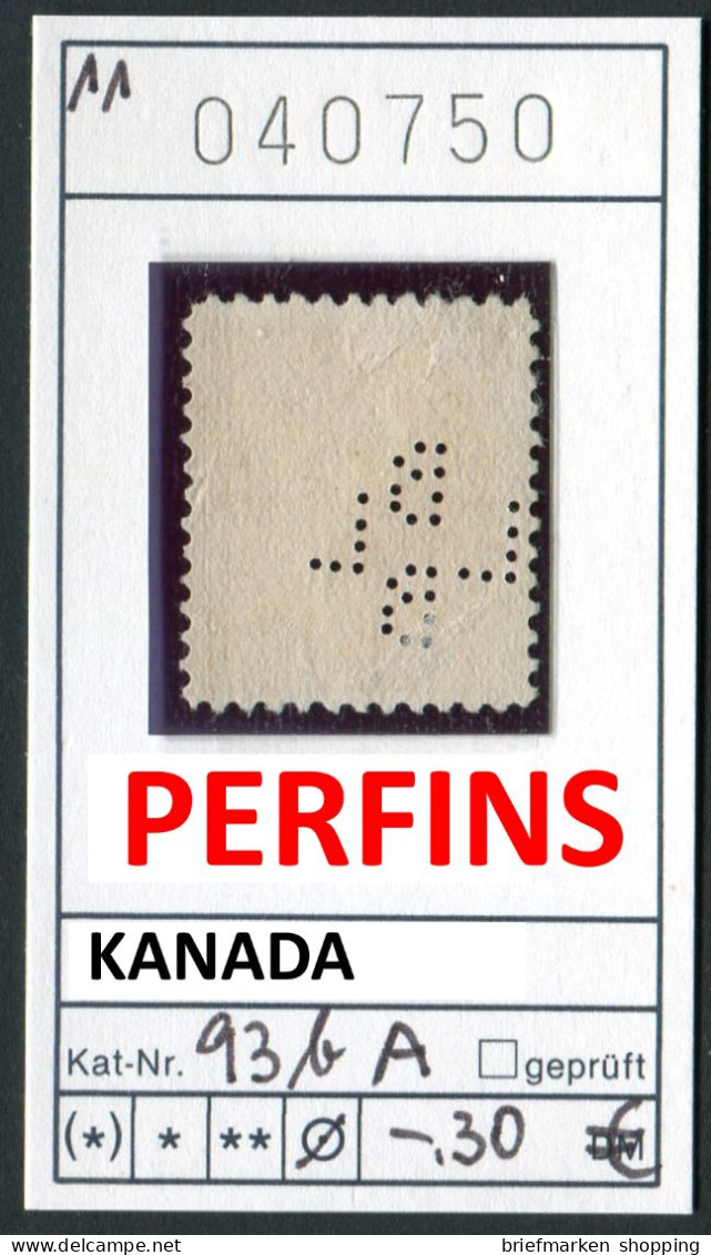 Kanada 1911 - Canada 1911 - Michel 93 B A PERFINS - Oo Oblit. Used Gebruikt - Oblitérés