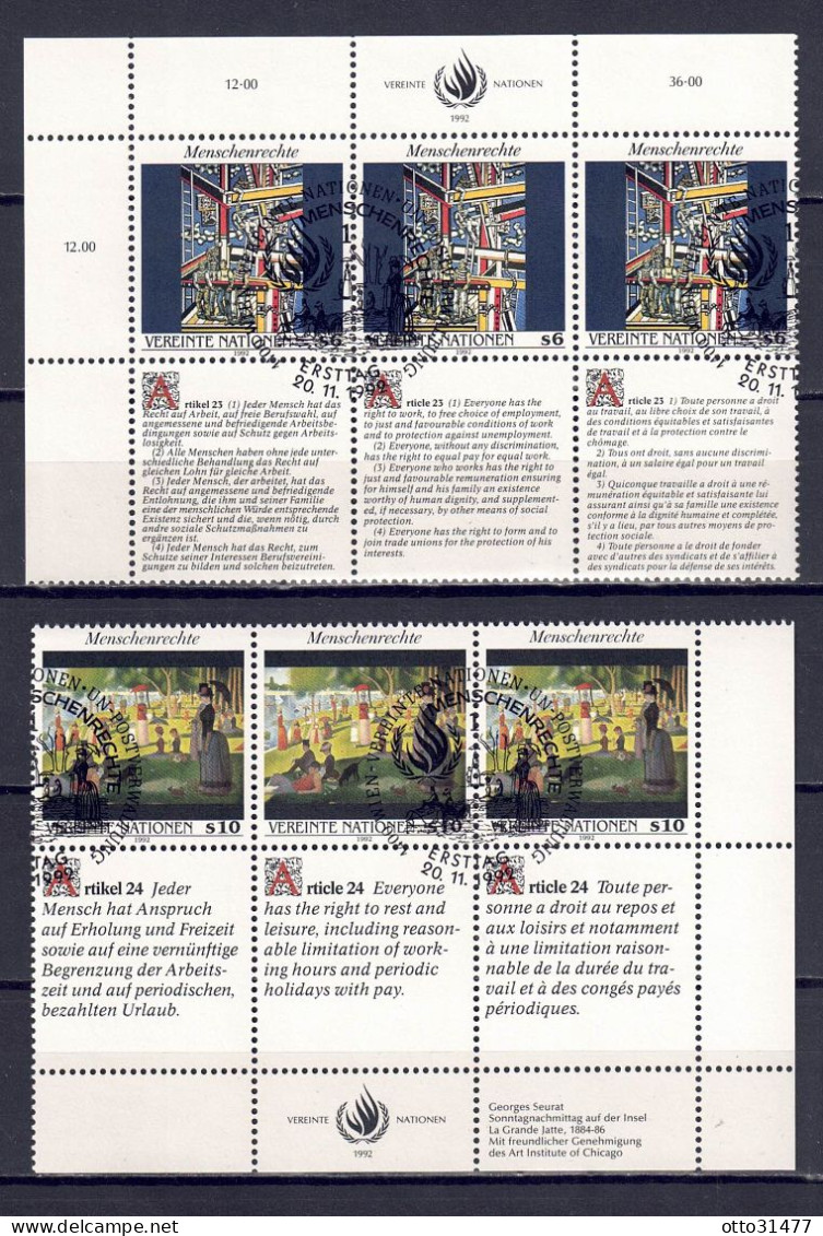 UNO Wien 1992 - Menschenrechte (IV), Nr. 139 - 140 Zd., Gestempelt / Used - Used Stamps