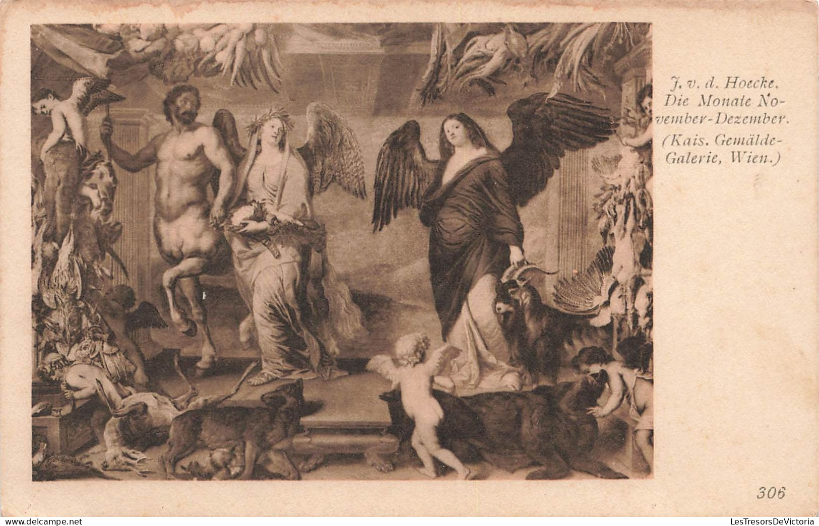 ARTS - Tableau - J V D Hoecke - Die Monate November Dezember - Kais - Carte Postale Ancienne - Malerei & Gemälde